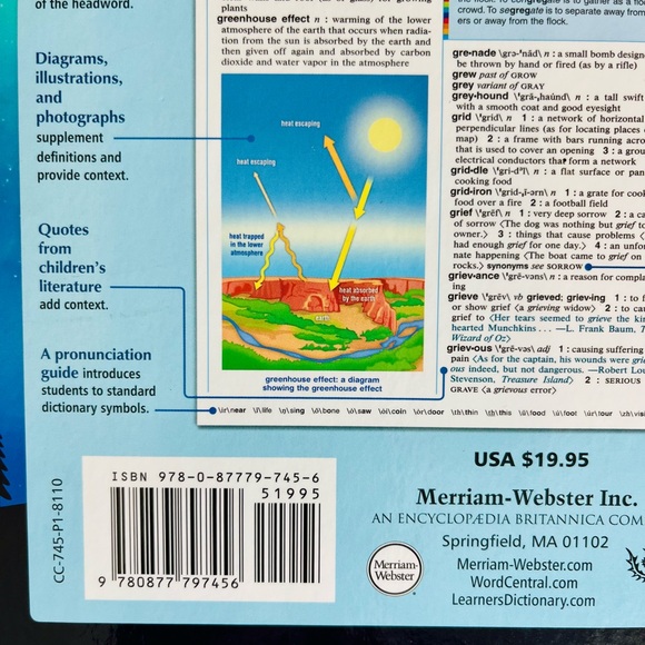 Merriam-Webster's Elementary Dictionary (2019 Hardcover) - Picture 6 of 8